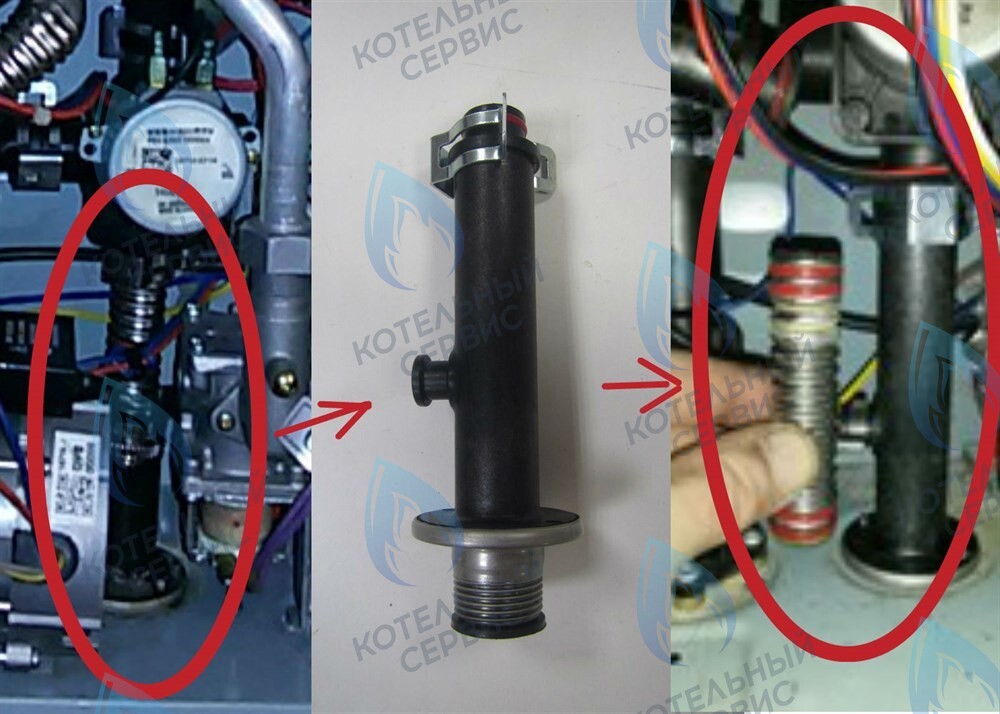 H150510010 Ниппель трехходового с краном подпитки ELSOTHERM серия B с клипсой (трубка выхода ОВ с подпиткой) новая исправленная в Казани