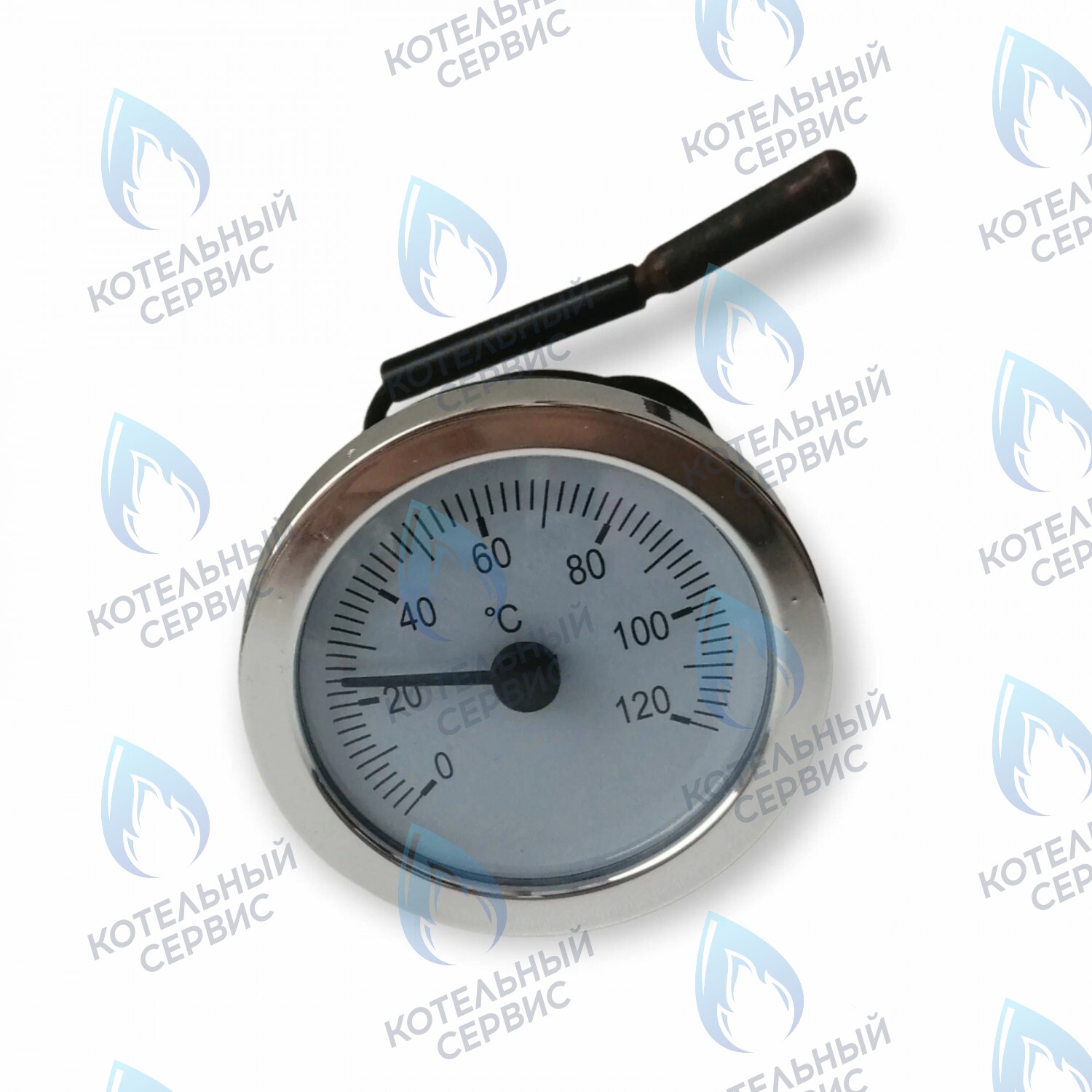 ST002 Термометр капиллярный (круглый хромированное кольцо) Ø52мм,  L=550мм, 0-120С в Казани