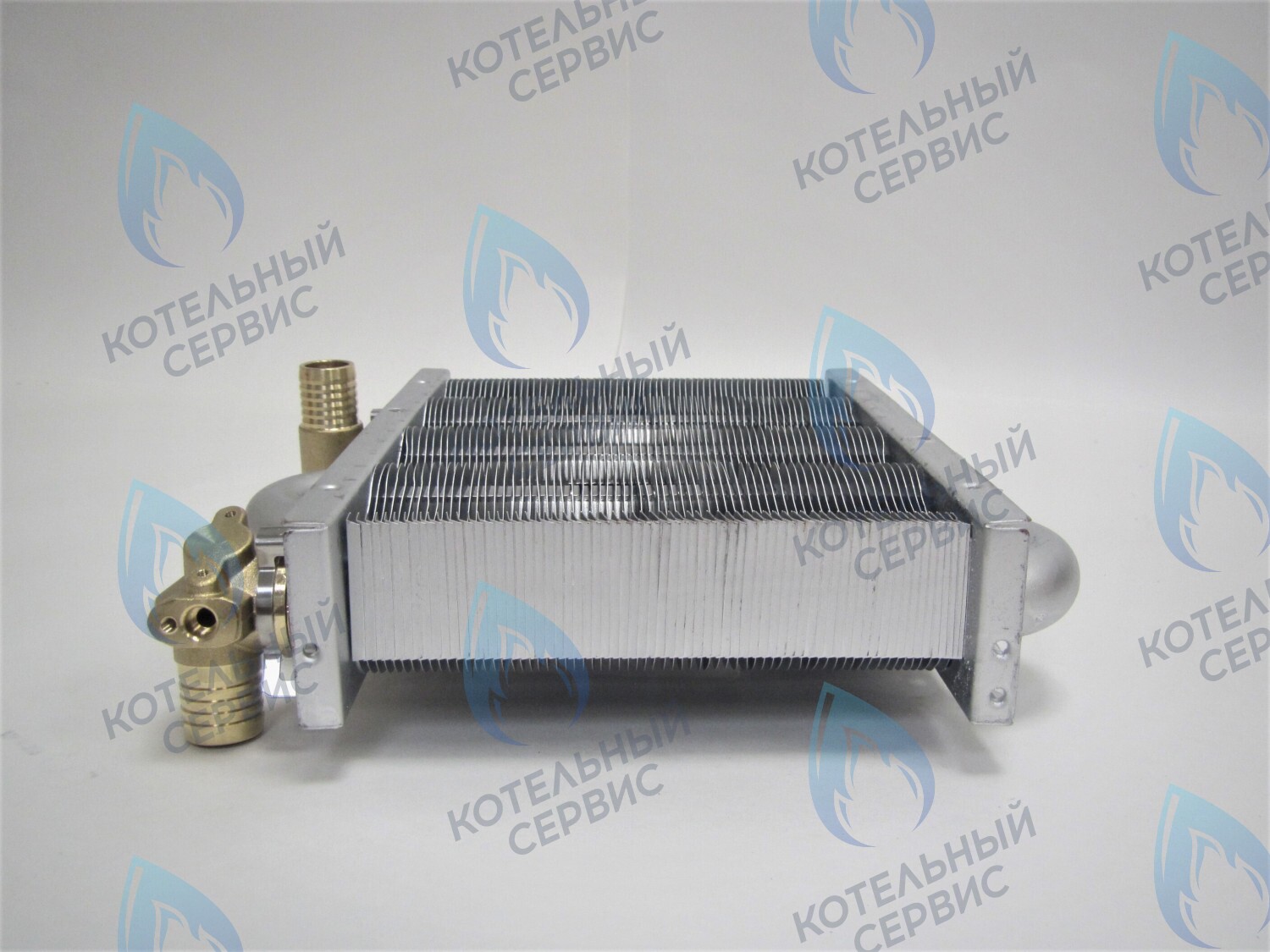 EM021-142-Фитинг-Комп Теплообменник первичный основной (с фитингами) 142мм 67 FIN (100 HSG/ICH/MSC) DAEWOO в Казани