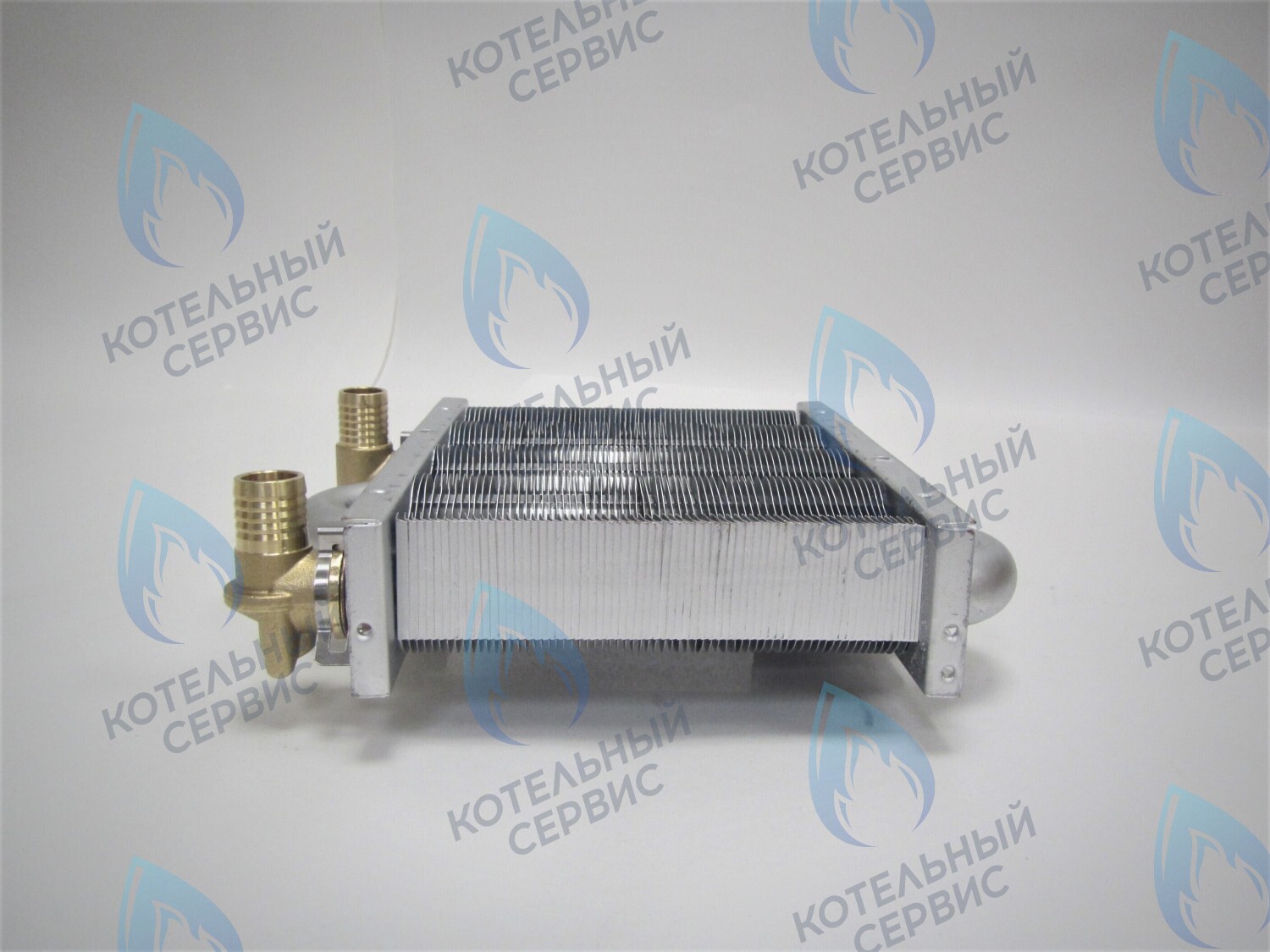 EM021-142-Фитинг-Комп Теплообменник первичный основной (с фитингами) 142мм 67 FIN (100 HSG/ICH/MSC) DAEWOO в Казани