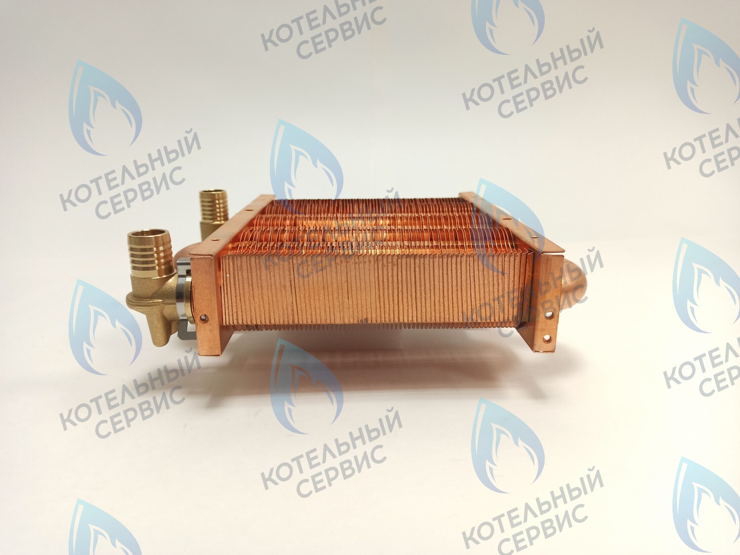 EM021-142-02-Фитинг-Комп Теплообменник первичный основной (с фитингами) 142мм 67 FIN (100 HSG/ICH/MSC) DAEWOO в Казани