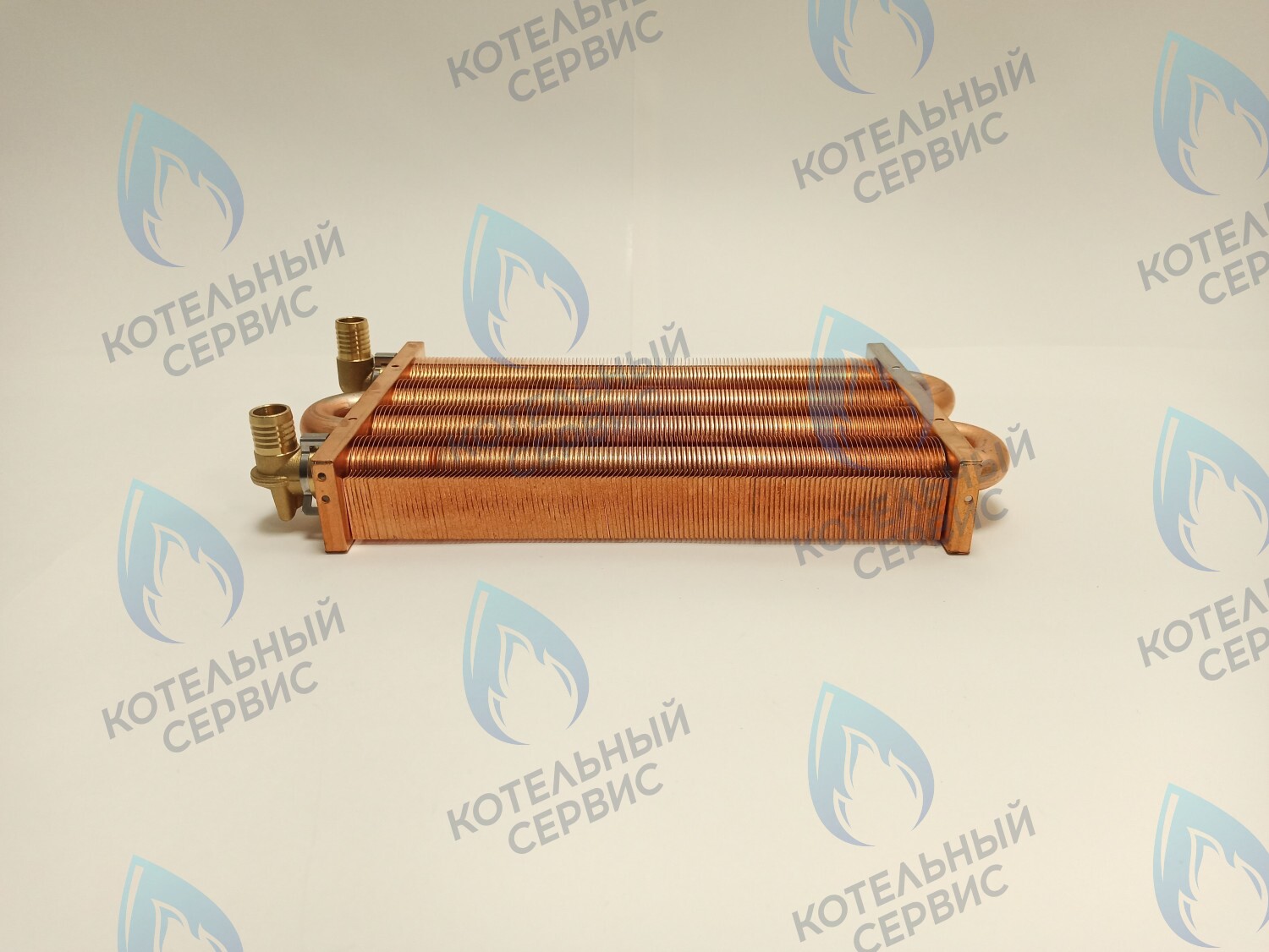 EM021-280-02-Фитинг-Комп Теплообменник отопления медный с фитингами (280 мм) 122 FIN (250-300MSC) DAEWOO в Казани