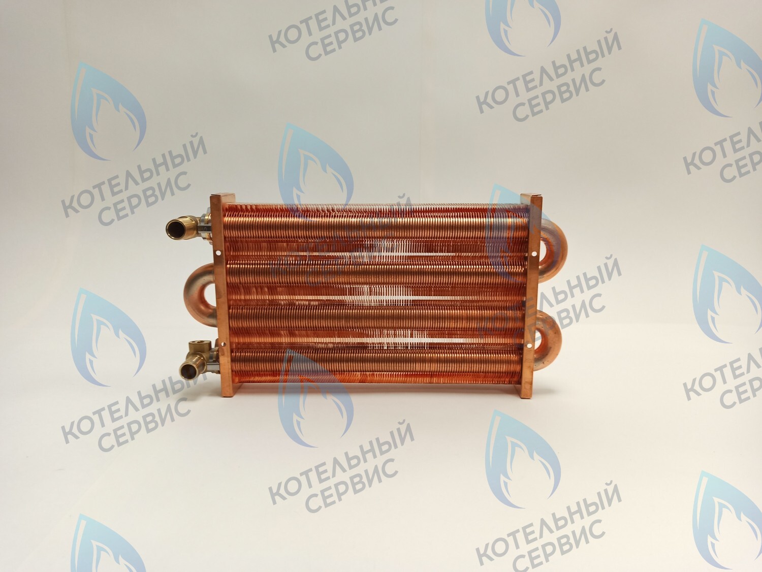 EM021-280-02-Фитинг-Комп Теплообменник отопления медный с фитингами (280 мм) 122 FIN (250-300MSC) DAEWOO в Казани