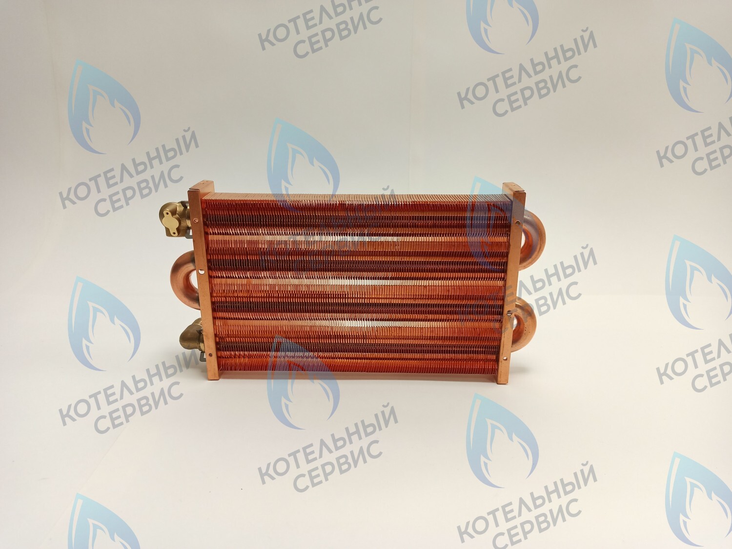 EM021-280-02-Фитинг-Комп Теплообменник отопления медный с фитингами (280 мм) 122 FIN (250-300MSC) DAEWOO в Казани