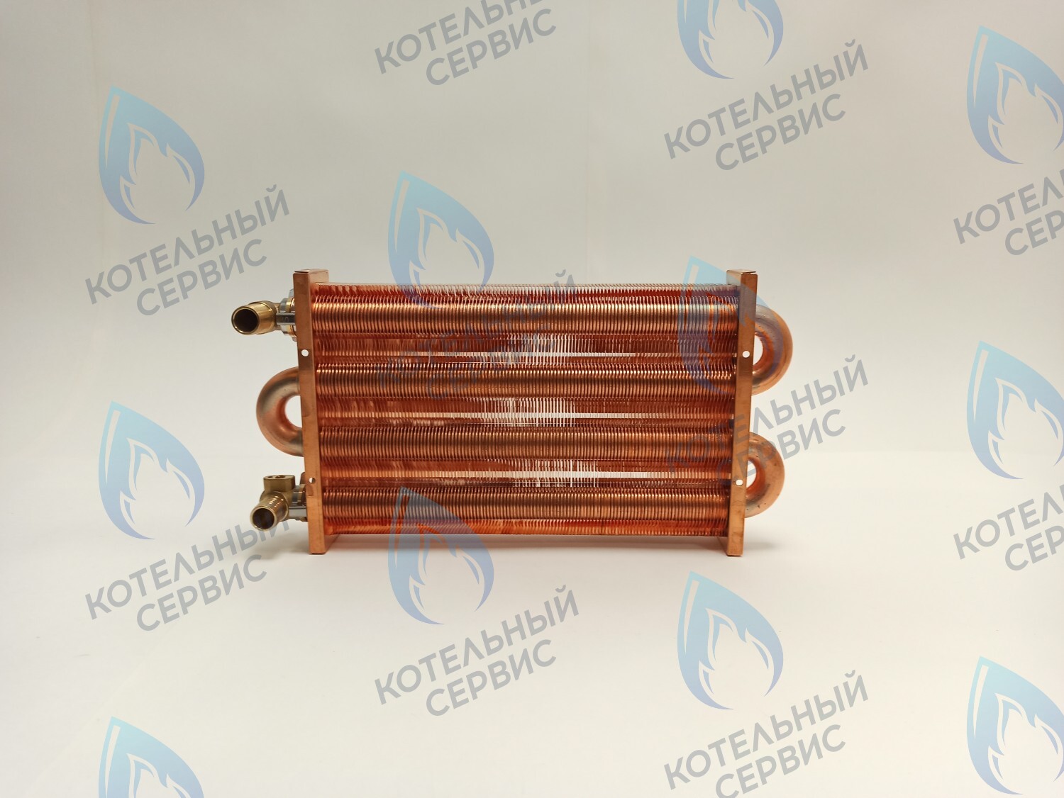 EM021-280-02-Фитинг-Комп Теплообменник отопления медный с фитингами (280 мм) 122 FIN (250-300MSC) DAEWOO в Казани