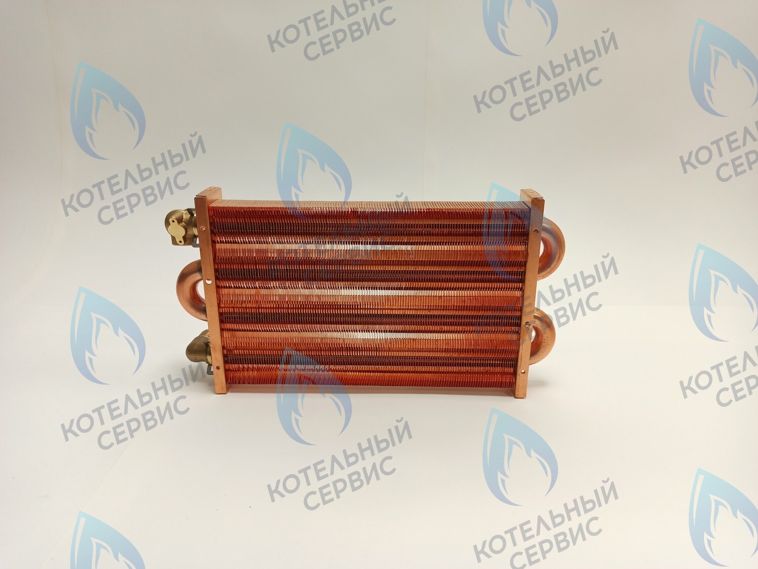 EM021-280-02-Фитинг-Комп Теплообменник отопления медный с фитингами (280 мм) 122 FIN (250-300MSC) DAEWOO в Казани