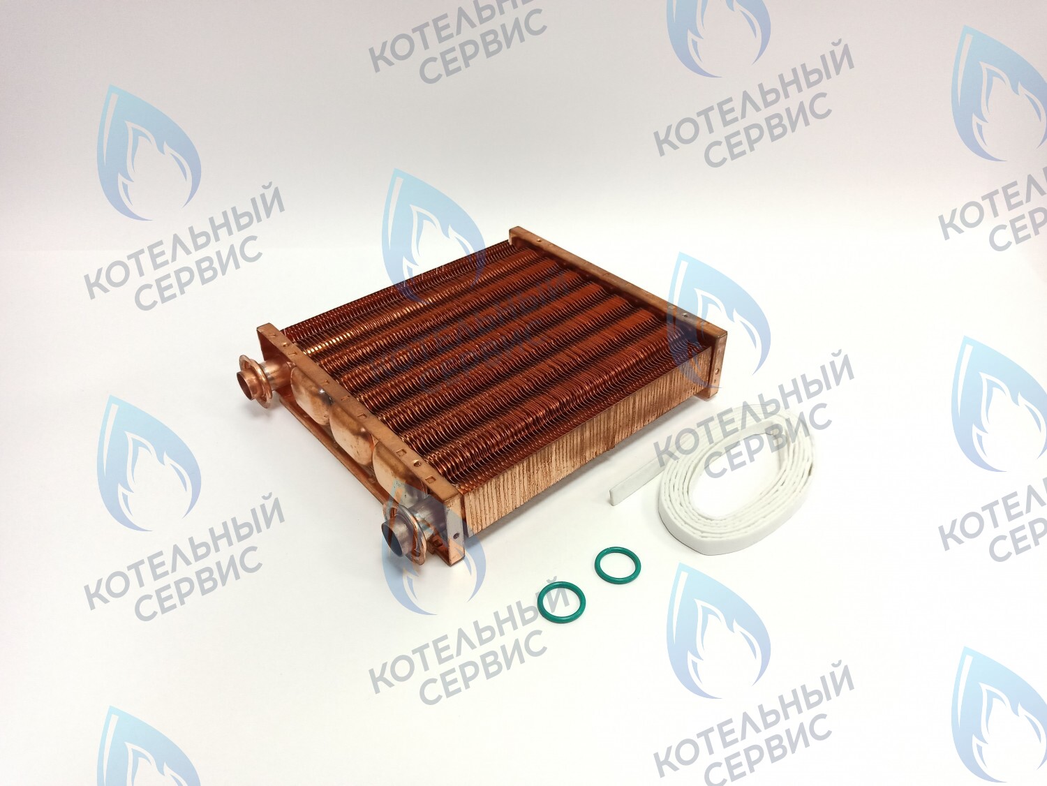 EM051-195-02 Теплообменник основной (первичный) (МЕДНЫЙ) Navien (с белыми прокладками в комплекте) Deluxe, Deluxe Plus, Prime, Smart Tok, Ace, Ace Coaxial 13K/16K/20K/24K (30012859A,  30012859B, 30012859C, 30010275A, 30012718C) в Казани