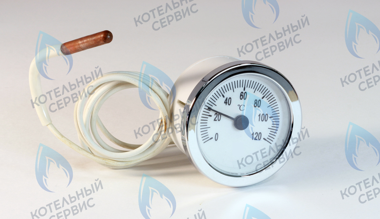 7248048 Термометр круглый хром рамка белый корпус 0-120°C FERROLI в Казани